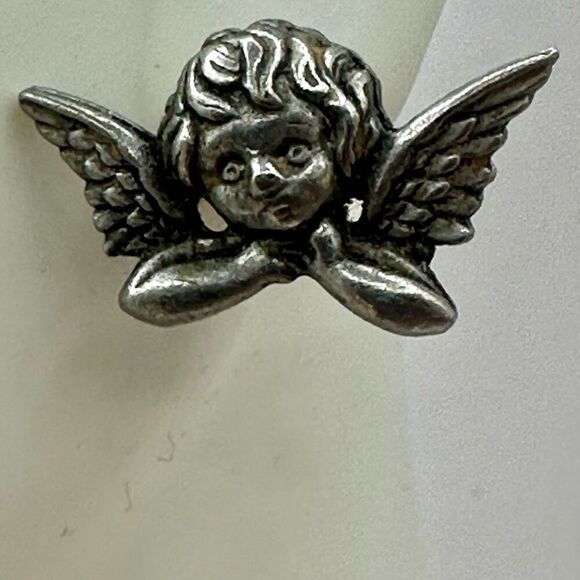 JJ Jonette removable cherub silver tone  earrings - Picture 6 of 12